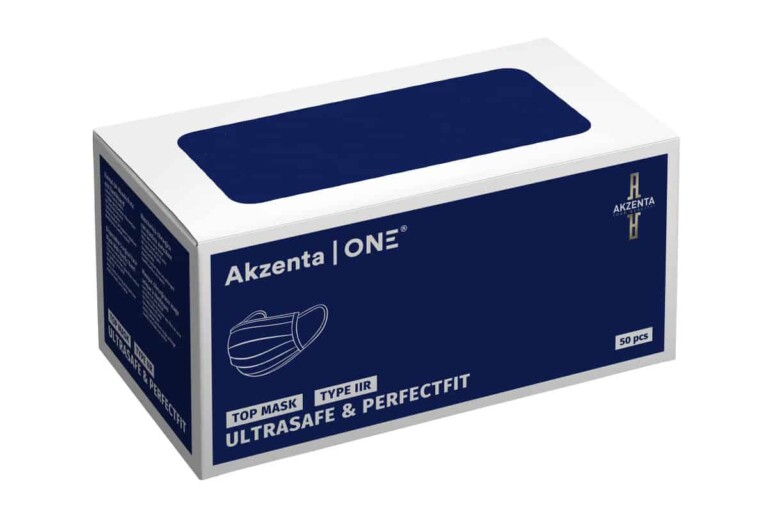 Akzenta® Top Mask Mund- und Nasenschutzmaske Typ IIR, 50 Stück