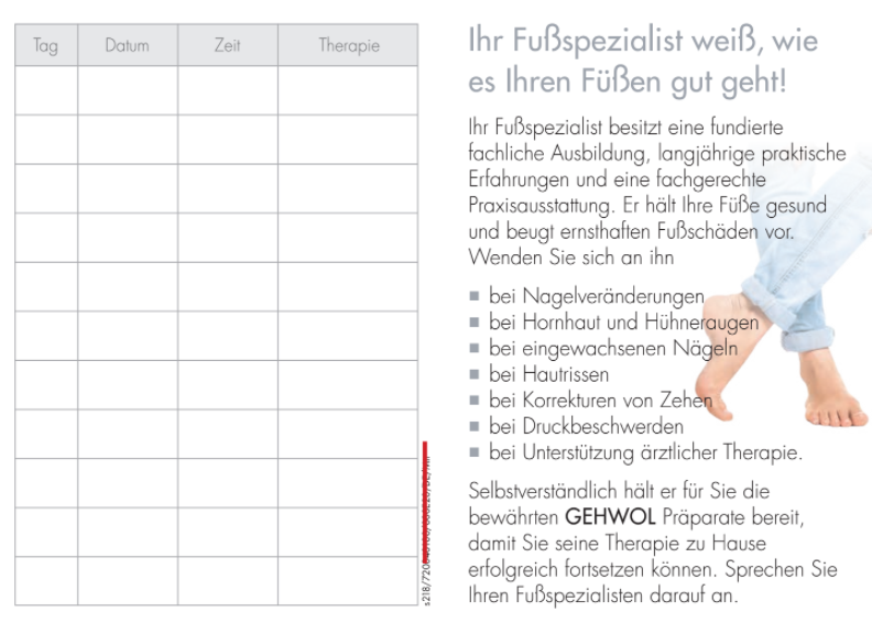 GEHWOL® Therapiekalender neu, 100 Stück