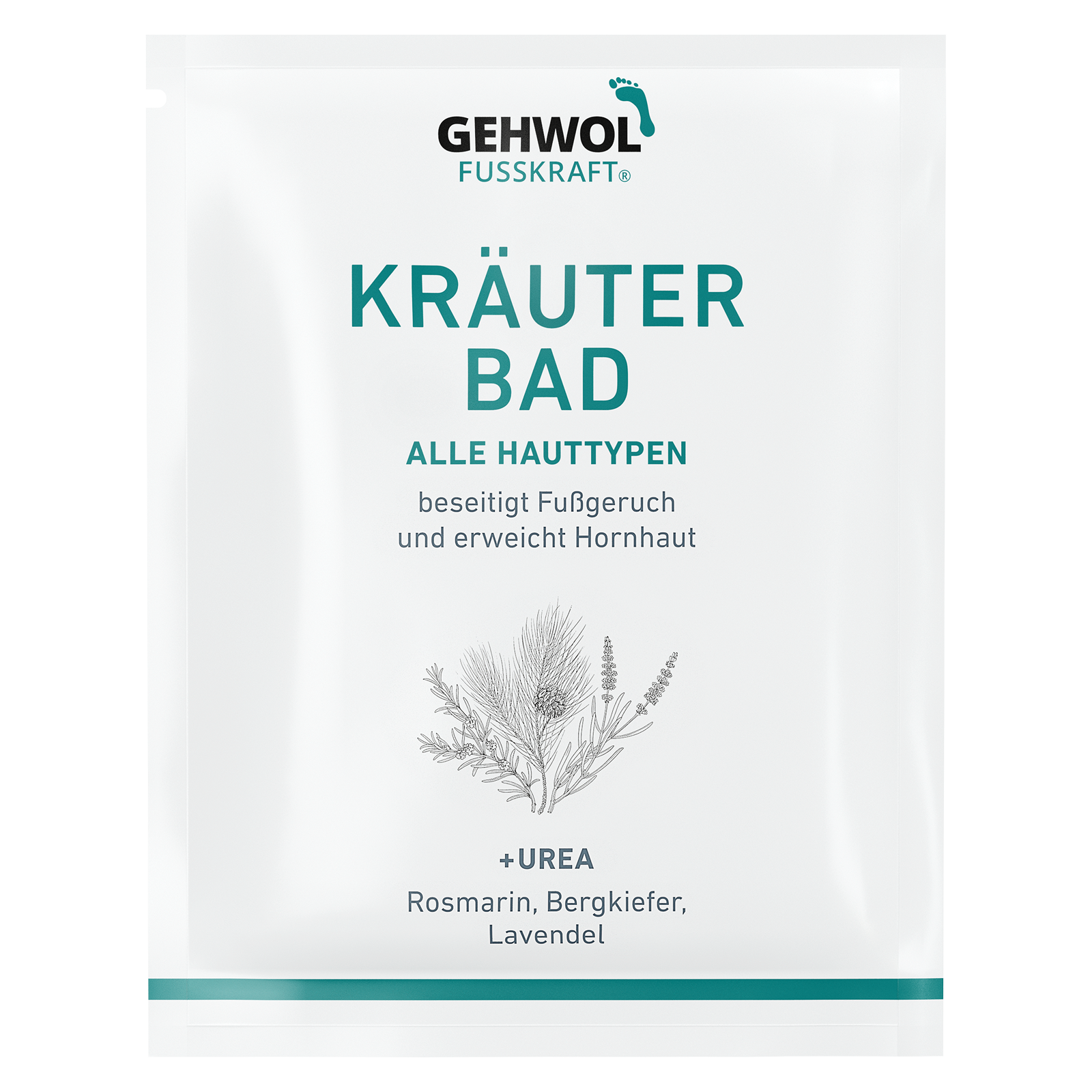 GEHWOL FUSSKRAFT® Kräuter Bad (Farbe Grün) 200 g, 10 Portionen-Beutel à 20 g Inhalt