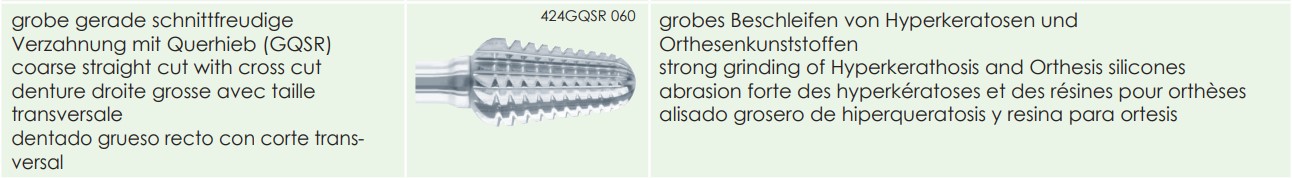 Busch Hartmetall-Fräser 424GQSR, grobe-gerade schnittfreudige Verzahnung mit Querhieb, 1 Stück