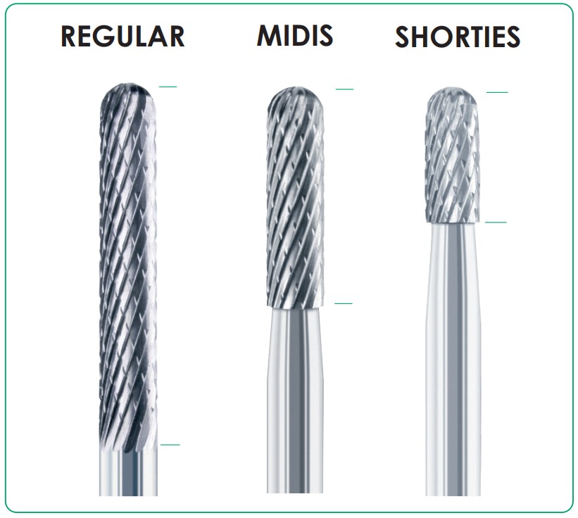 Busch MIDI Hartmetall-Fräser M426X, 016, mittlere X-Verzahnung, 2 Stück