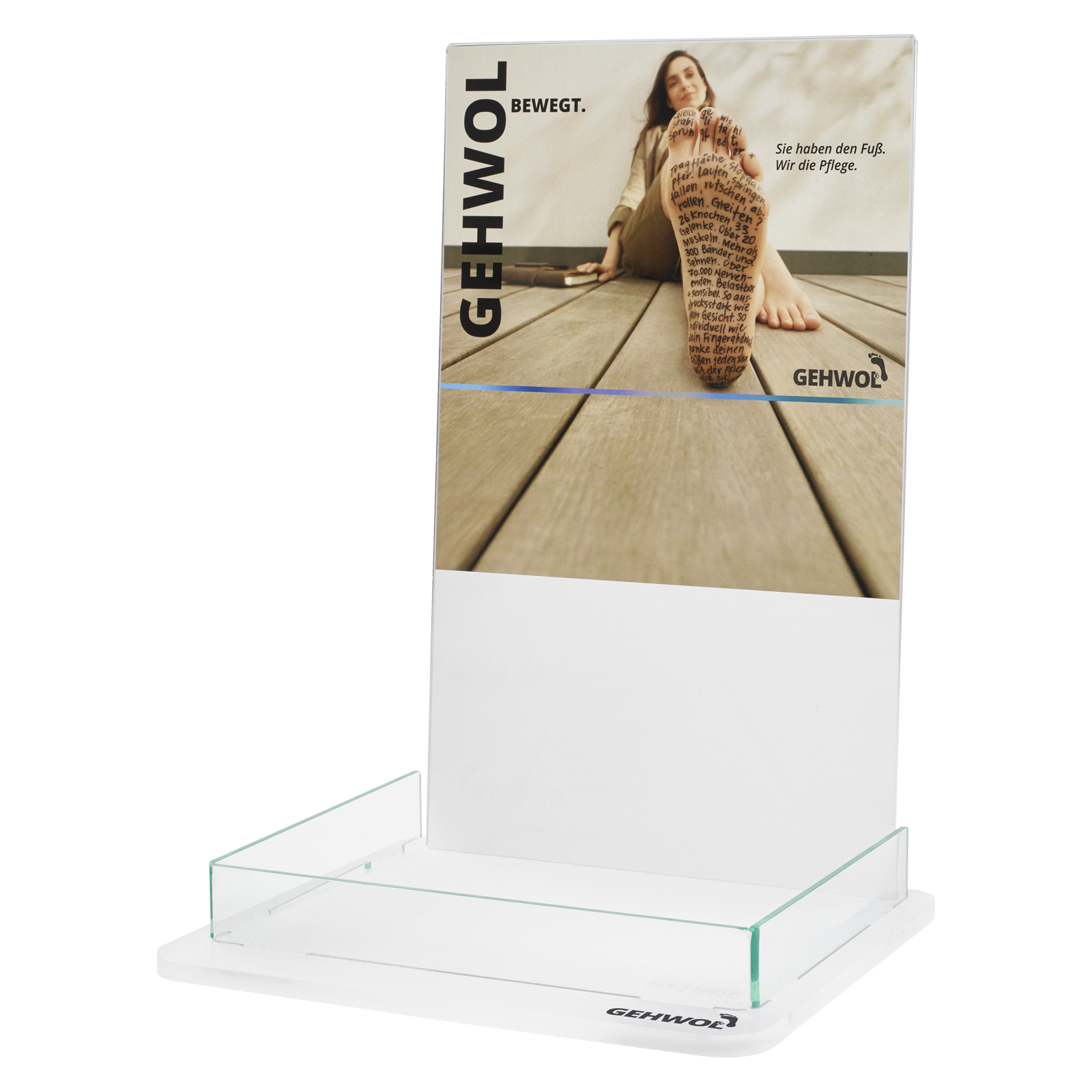 GEHWOL® Tischdisplay aus Acryl, b x t x h = 25 x 24 x 6.5 cm