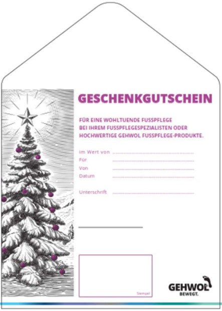 GEHWOL® Geschenkgutschein, mit Weihnachtsmotiv 'Echinacea', 10 Stück