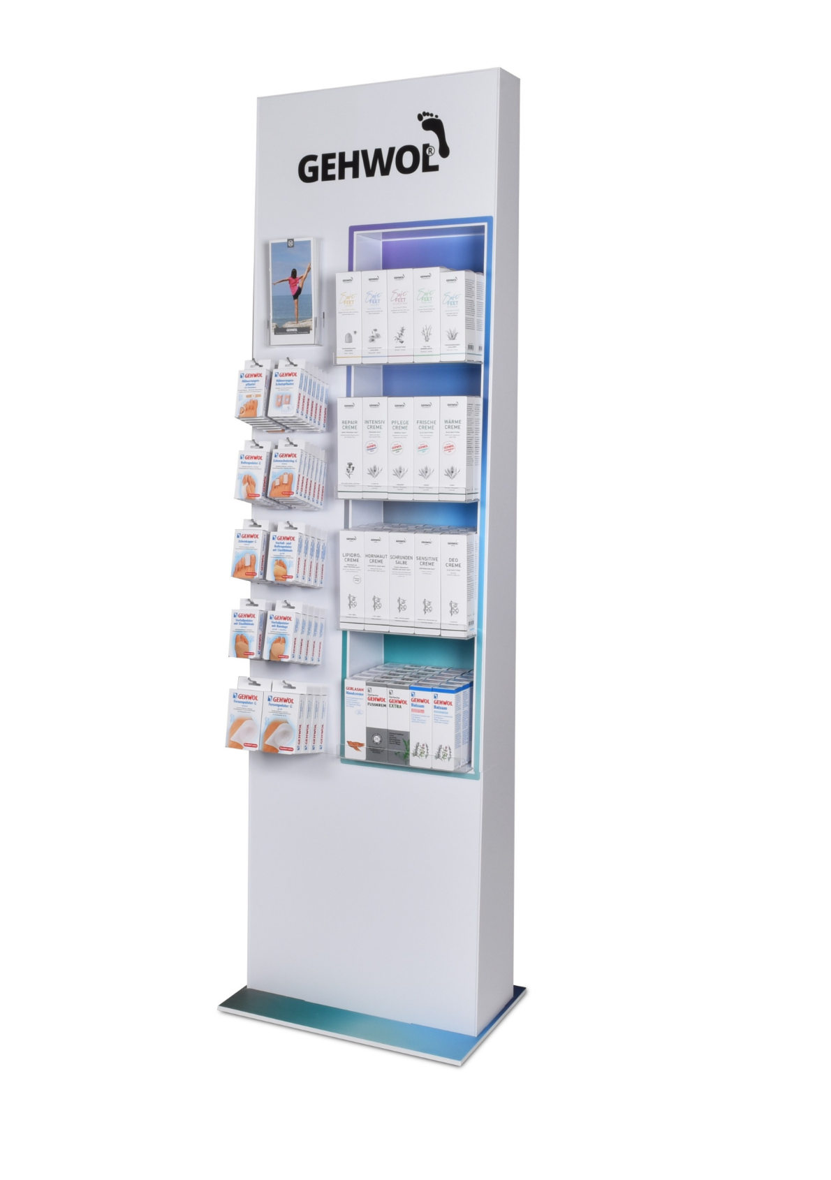 GEHWOL® Bodenverkaufsdisplay Relaunch, 54 x 20 x 200 cm