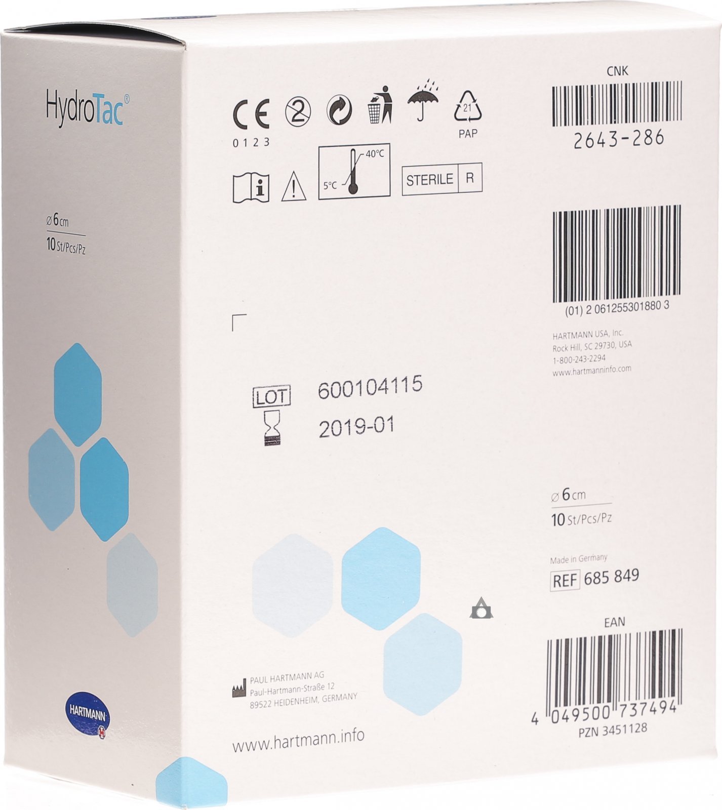 IVF Hartmann HydroTac rund 6 cm, 10 Stk.