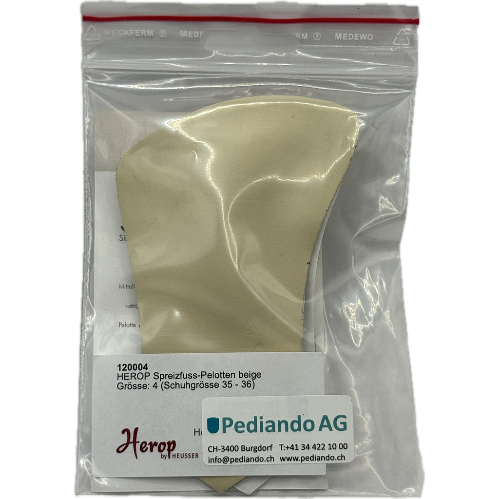 HEROP by Heusser Spreizfuss-Pelotten beige, selbstklebend, Paar