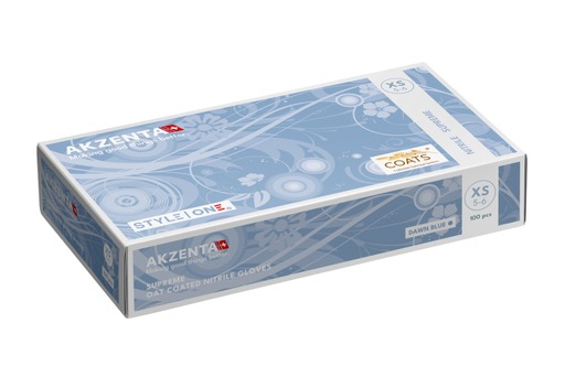 Akzenta ONE® Supreme Style Edition OAT COATED Handschuhe, nitrile, in Dawn Blue, 100 Stück