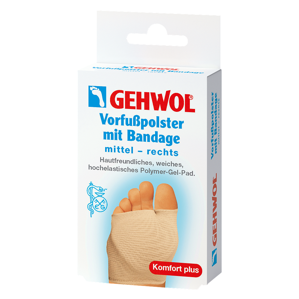 GEHWOL® Vorfusspolster mit Bandage rechts, mittel, 1 Stück
