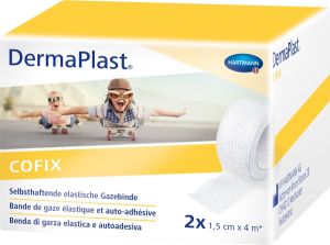 IVF Hartmann DermaPlast® CoFix, selbsthaftende elastische Gazebinde weiss, 1.5 cm x 4 m, 2 Rollen