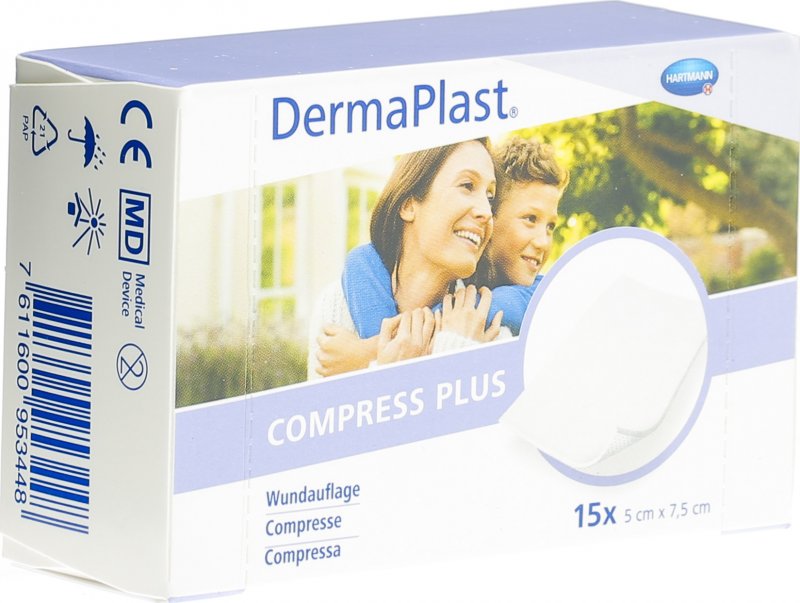 IVF Hartmann DermaPlast® Compress Plus 5 x 7.5 cm, 15 Stück