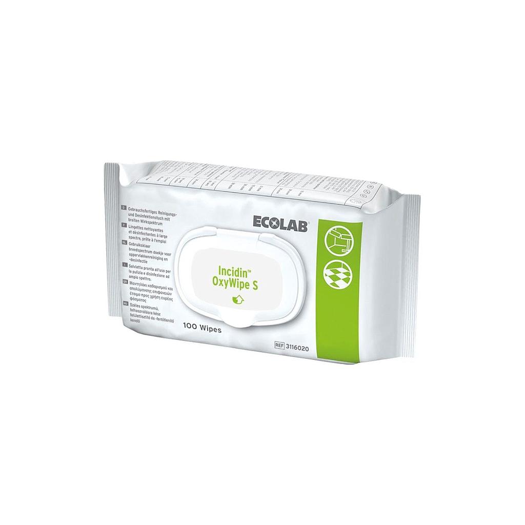 ECOLAB Incidin™ Oxywipes S Sporicide Tücher (vormals mit rotem Deckel), 100 Stück