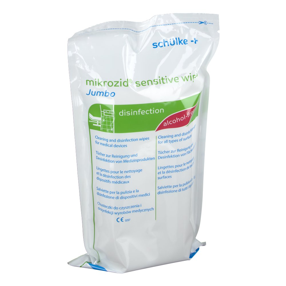 Schülke Mikrozid® Sensitive Wipes Jumbo, alkoholfrei, Nachfüllung, 200 Stück