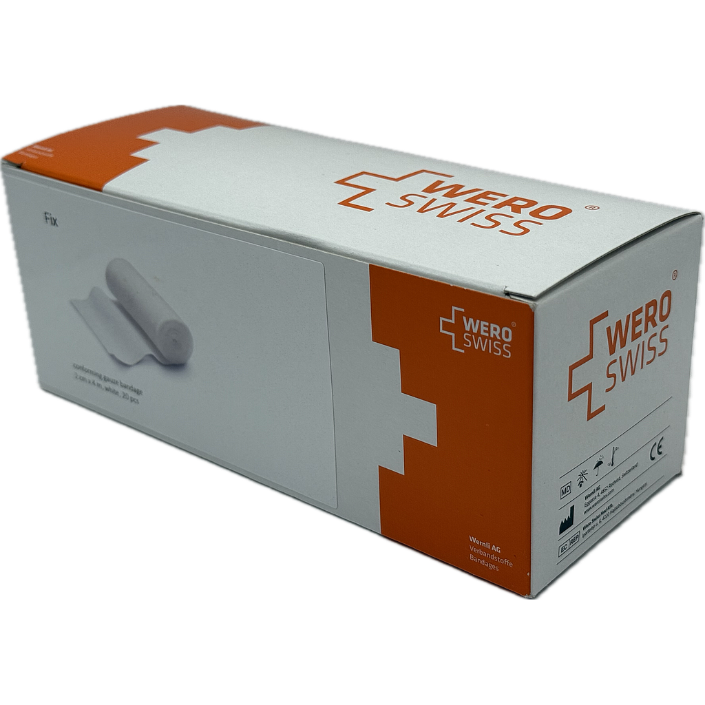 WERO SWISS® FIX Gazebinde weiss, 4 m x 2 cm, 20 Stück