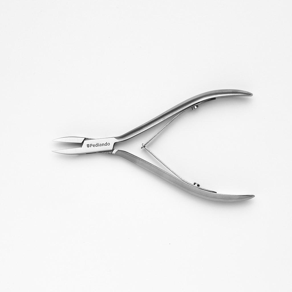 Pediando® Eckenzange 52182017, inox, superschlank, 11.5 cm, schliesst nur in der vorderen Hälfte - nur für dünne oder dünn geschliffene Nägel einsetzen!