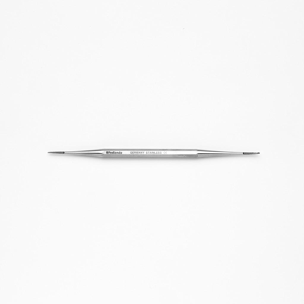 Pediando® doppelte Eckenfeile 521802033, inox, einseitig gebogen, schlank