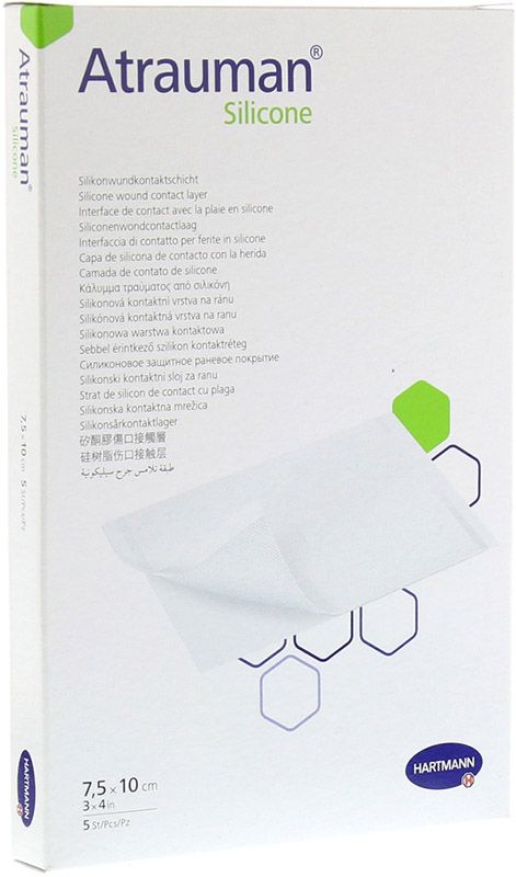 IVF Hartmann Atrauman® Silicone, 7.5 x 10 cm, Schachtel à 5 Stück