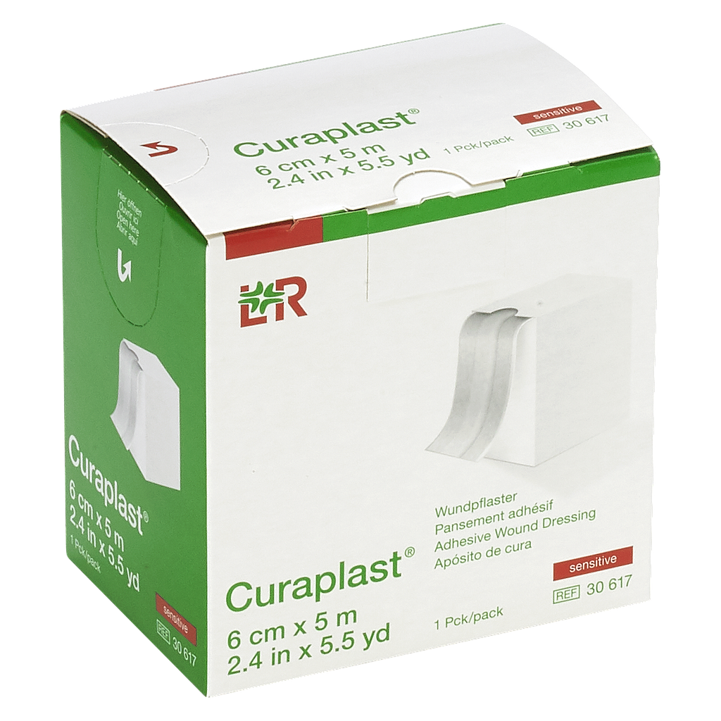 L&amp;R Curaplast® sensitive Wundpflaster, 6 cm x 5 m