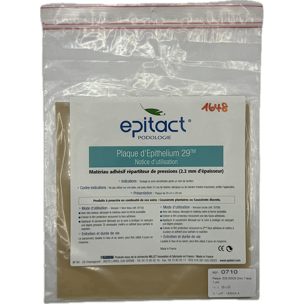 Epithelium Gel Platte 20 cm x 20 cm x 2.2 mm