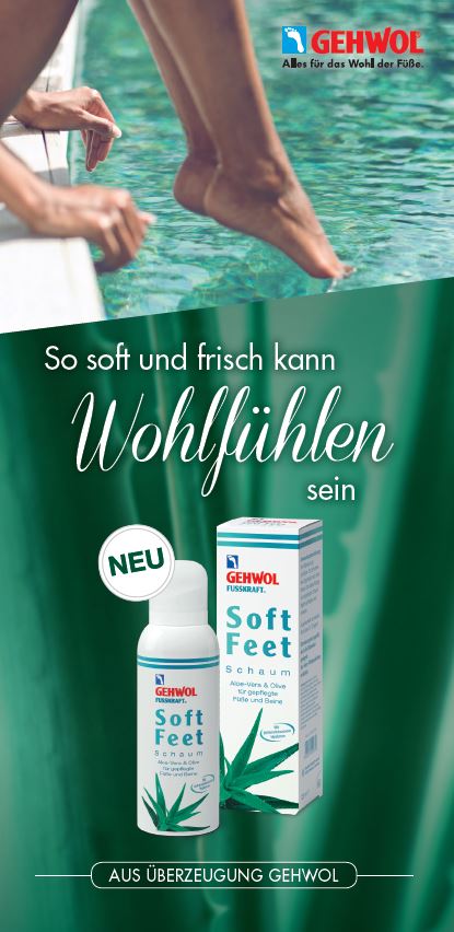 Info Flyer GEHWOL FUSSKRAFT® Soft Feet Schaum, 50 Stück