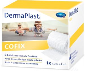IVF Hartmann DermaPlast® CoFix, selbsthaftende elastische Gazebinde weiss, 4 cm x 4 m, 1 Rolle