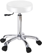 BUDGET Arbeitshocker mit Rundsitz, Kunstleder, 52-72 cm, weiss