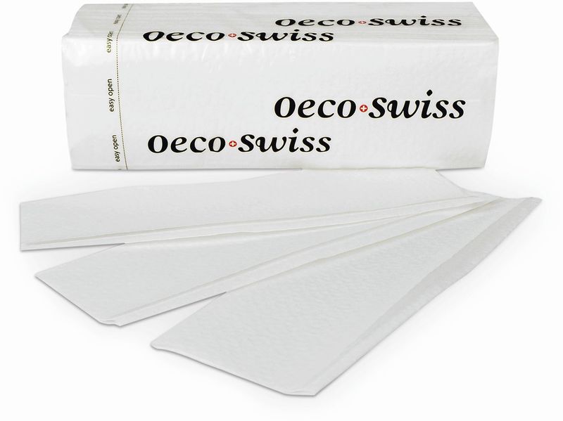 Oeco-Swiss Falthandtücher 2-lagig, für C- &amp; V-Falz-Dispender, 100% Zellstoff, 24 Bünde, Total 4224 Stück