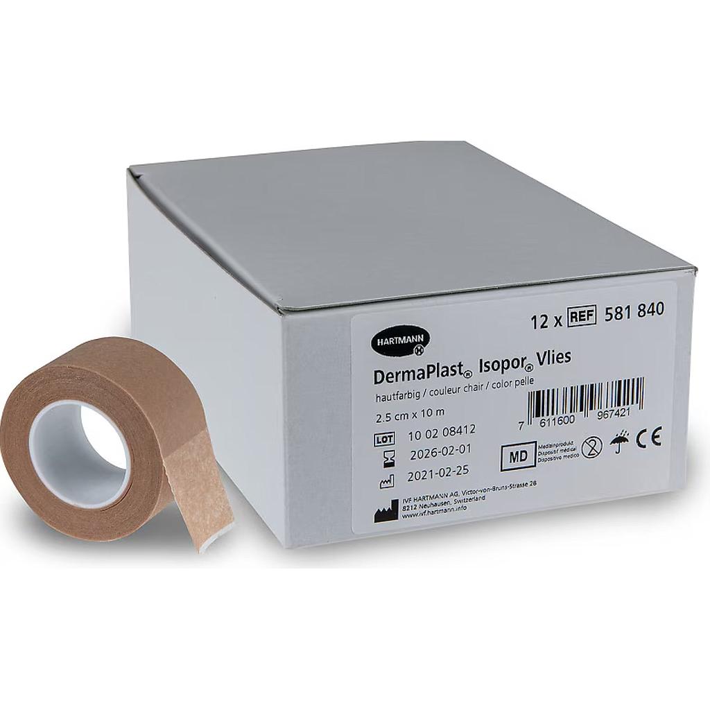 IVF Hartmann DermaPlast® Isopor Vlies 9.2 m x 2.5 cm, hautfarbig, 12 x Ersatz-Rolle