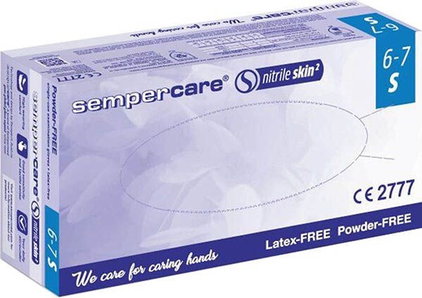 Sempercare® Nitrile skin2 Handschuhe lavendelblau, Der Nitrilhandschuh mit dem exzellenten Tastgefühl,  puderfrei, 200 Stück (XL=180 Stück)