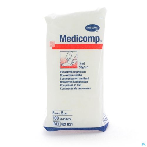 IVF Hartmann Medicomp S30 4-fach, Vliesstoffkompresse 5 x 5 cm, 100 Stück