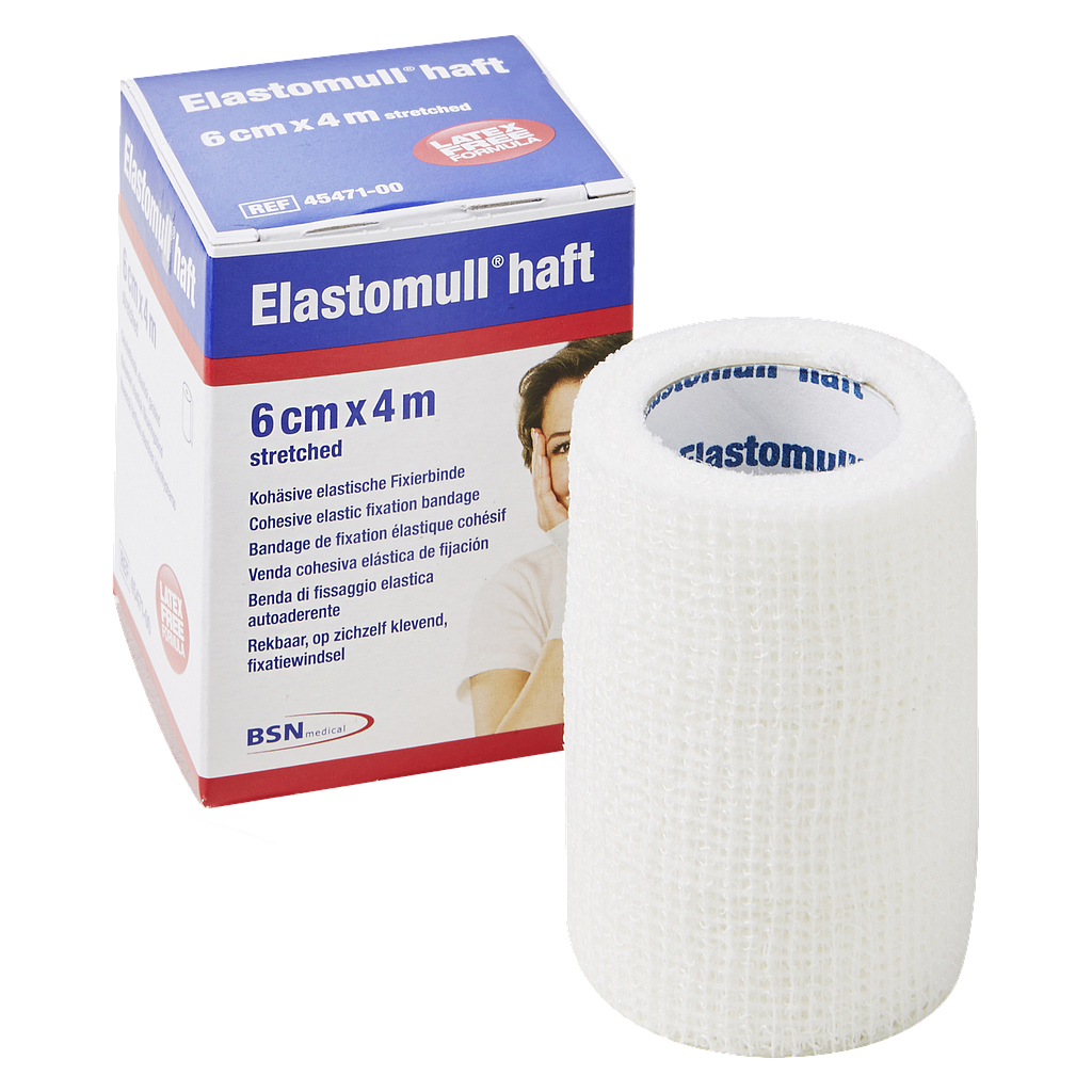 BSN Medical Elastomull® haft, selbsthaftende, elastische Fixierbinde, 6 cm x 4 m