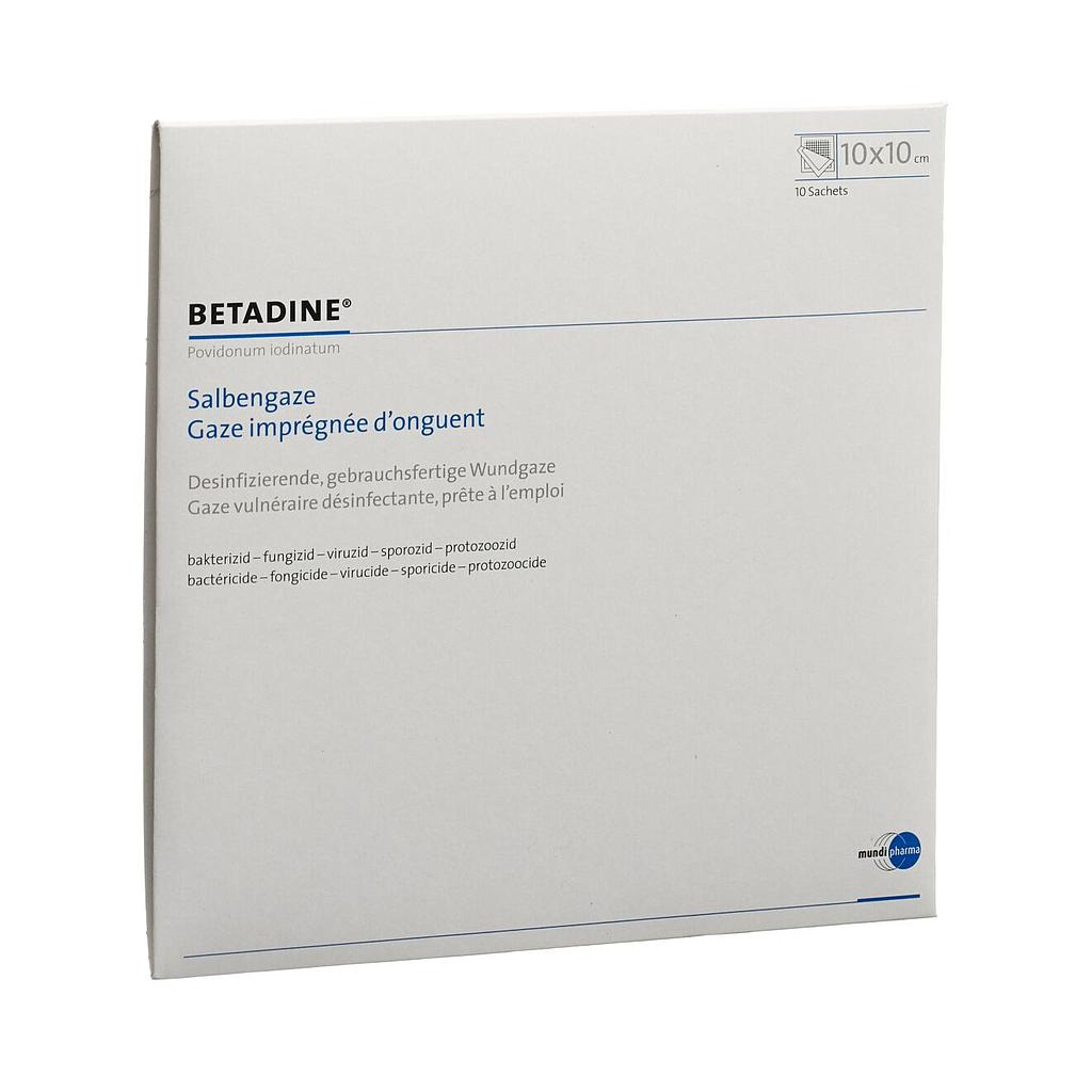 BETADINE® Salbengaze, 10 x 10 cm, 10 Stück (nur für berechtigte Personen)