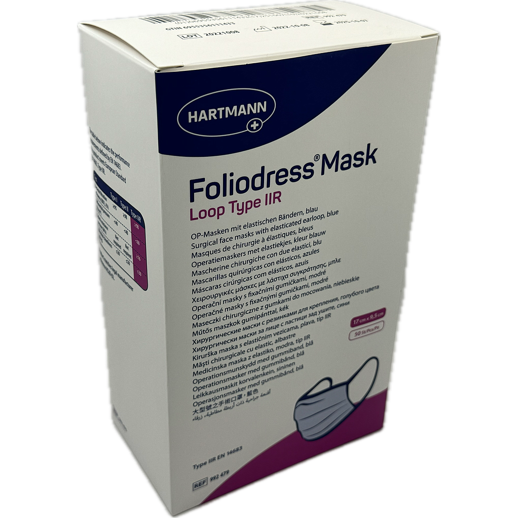 IVF Hartmann Foliodress® Comfort OP-Maske Typ IIR, Mund- und Nasenschutzmaske, 50 Stück