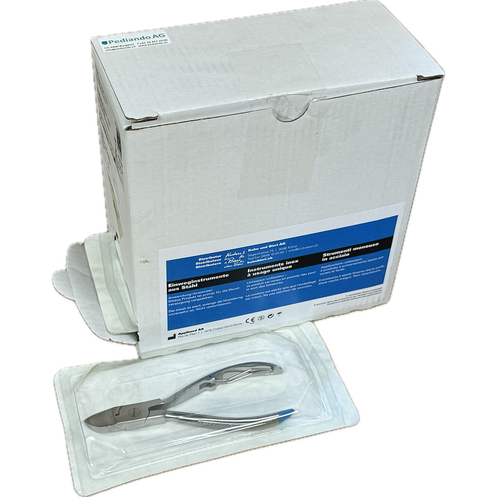 Einmalinstrument Nagelzange 14.5 cm, einzeln verpackt, steril, 12 Stück