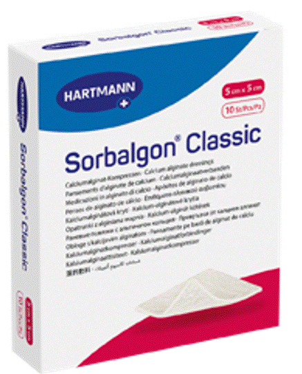 IVF Hartmann Sorbalgon® Classic, Calcium-Alginat-Kompresse, 5 x 5 cm