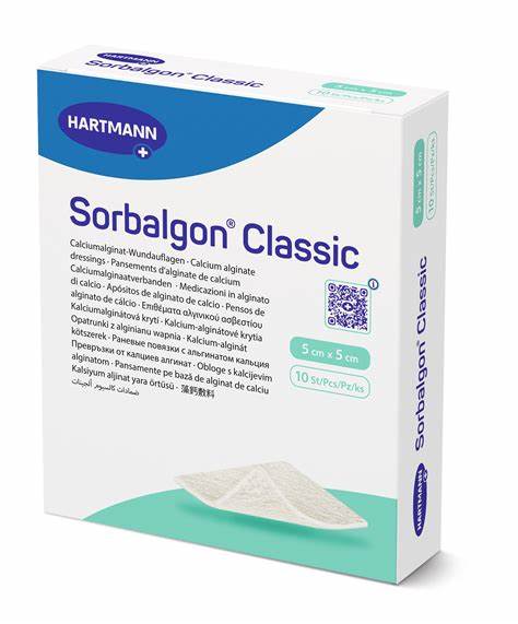 IVF Hartmann Sorbalgon® Classic, Calcium-Alginat-Kompresse, 5 x 5 cm