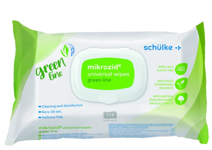 Schülke Mikrozid® Universal Wipes GREEN LINE, low alcohol, 114 Stück 20 x 18 cm
