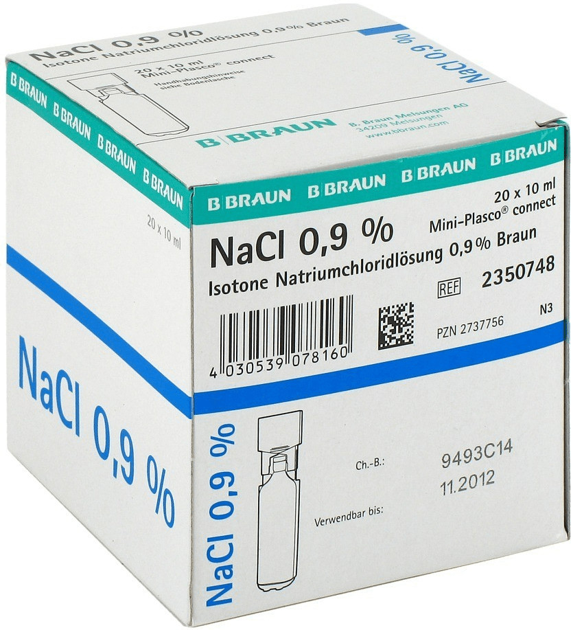 Mini-Plasco® Medical Kochsalzlösung NaCl 0.9%, 20 x 10 ml (connect ...