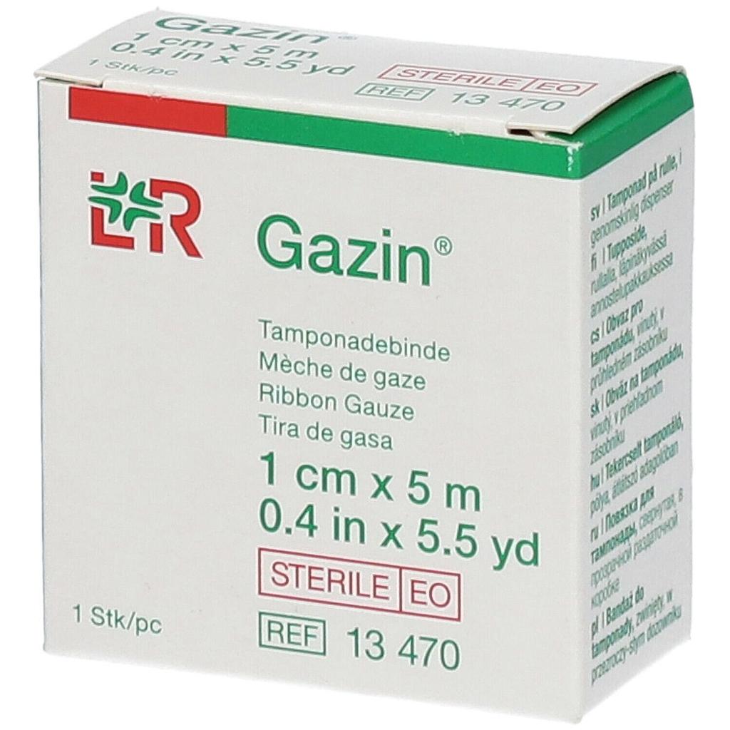 L&amp;R Gazin® Tamponadebinde, 1 cm x 5 m, steril