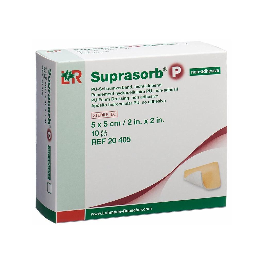 L&amp;R Suprasorb® P sensitive Schaumverband, steril, border lite, 5 x 5 cm, 10 Stück