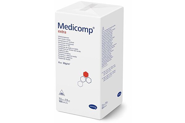 IVF Hartmann Medicomp extra S30 6-fach, Vliesstoffkompresse 7.5 x 7.5 cm, 100 Stück