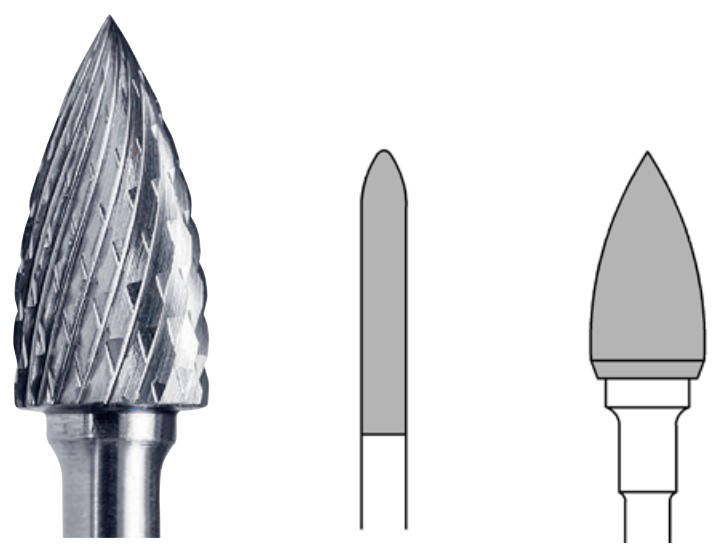 Busch Hartmetall-Fräser 428X, mittlere X-Verzahnung, 1 Stück