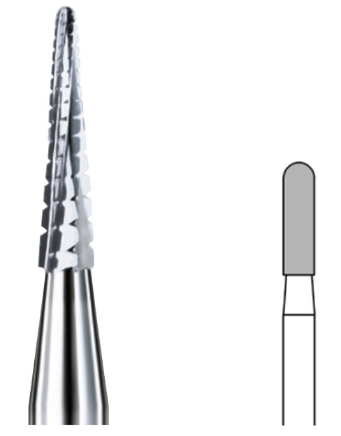 Busch MIDI Hartmetall-Fräser M426GQSR, 023, grobe-gerade schnittfreudige Verzahnung mit Querhieb, 2 Stück
