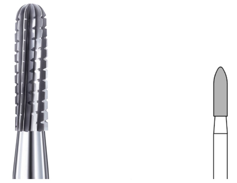 Busch MIDI Hartmetall-Fräser M428MQS, 023, mittlere Verzahnung mit Querhieb, 2 Stück
