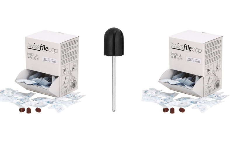 SwissFileCap, Schleifkappe Ø 13 mm, rund, einzeln steril abgepackt, kein Medizinprodukt, 100 Stück