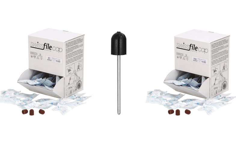 SwissFileCap, Schleifkappe Ø 10 mm, rund, einzeln steril abgepackt, kein Medizinprodukt, 100 Stück