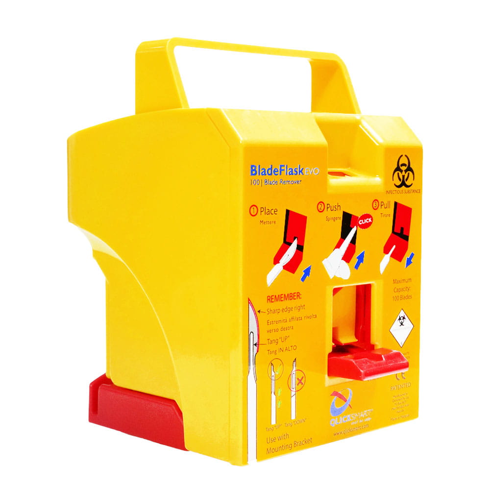 QLICKSMART® BladeFLASK EVO Skalpellklingen-Entferner, Behälter für 100 Klingen, 1 Stück