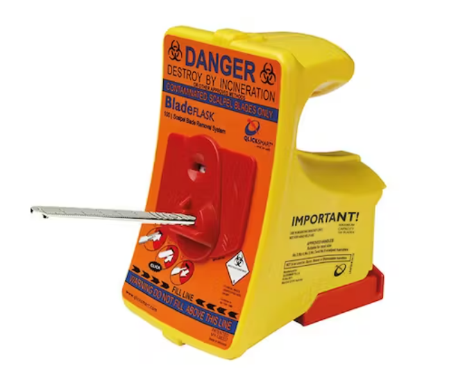 QLICKSMART® BladeFLASK Skalpellklingen-Entferner, Behälter für 100 Klingen, 1 Stück 