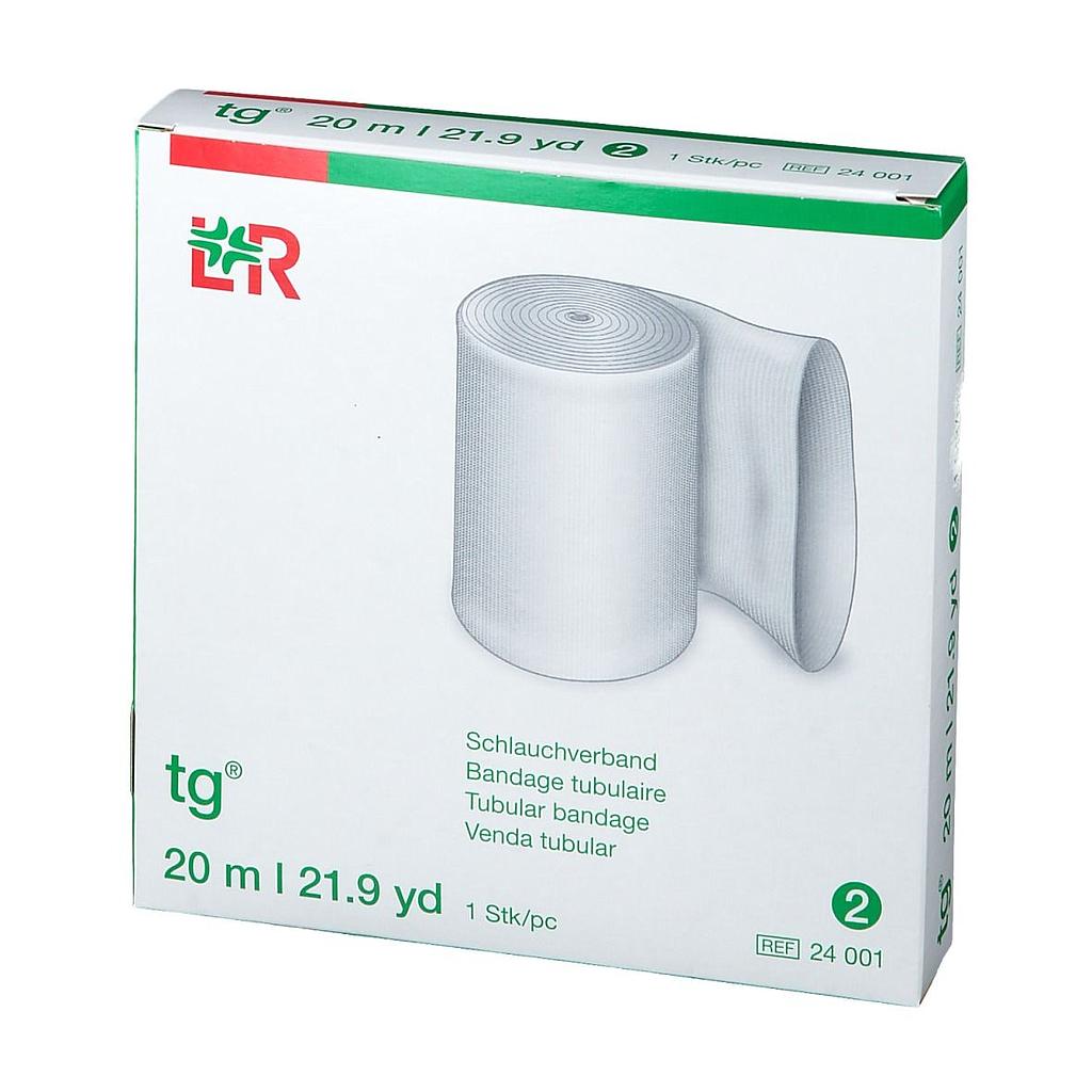 L&amp;R tg® Schlauchverband Gr. 2, 2.3 cm x 20 m, weiss