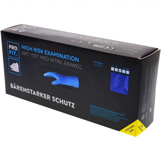 PROFIT® Handschuhe High Risk Examination, Med Nitril Einweg, blau, 50 Stück