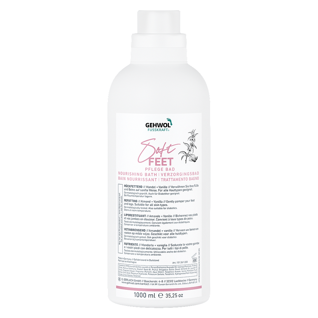 GEHWOL FUSSKRAFT® Soft Feet Pflege Bad, D/GB/F/NL/I , 1000 ml